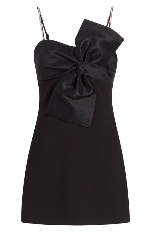 Likely Liora Rhinestone & Bow Detail Cocktail Minidress In Black