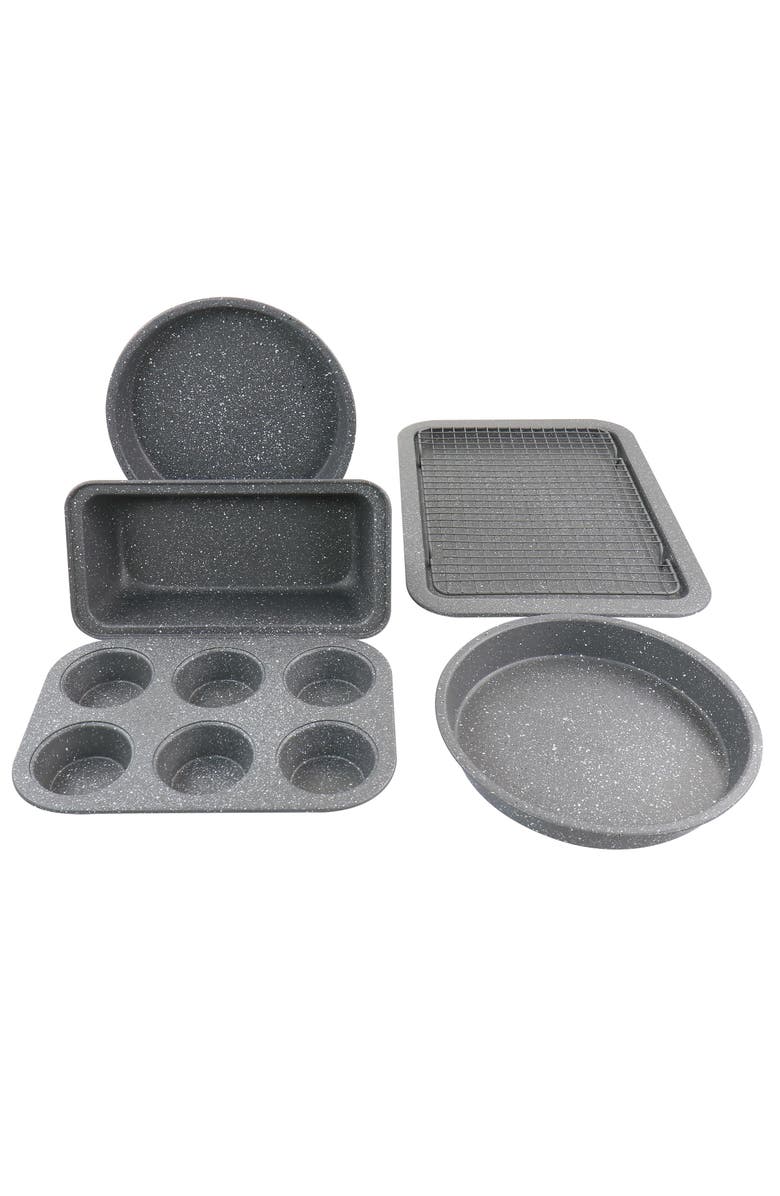 OSTER 6 Piece Carbon Steel Non Stick Bakeware Set stone, Main, color, Grey