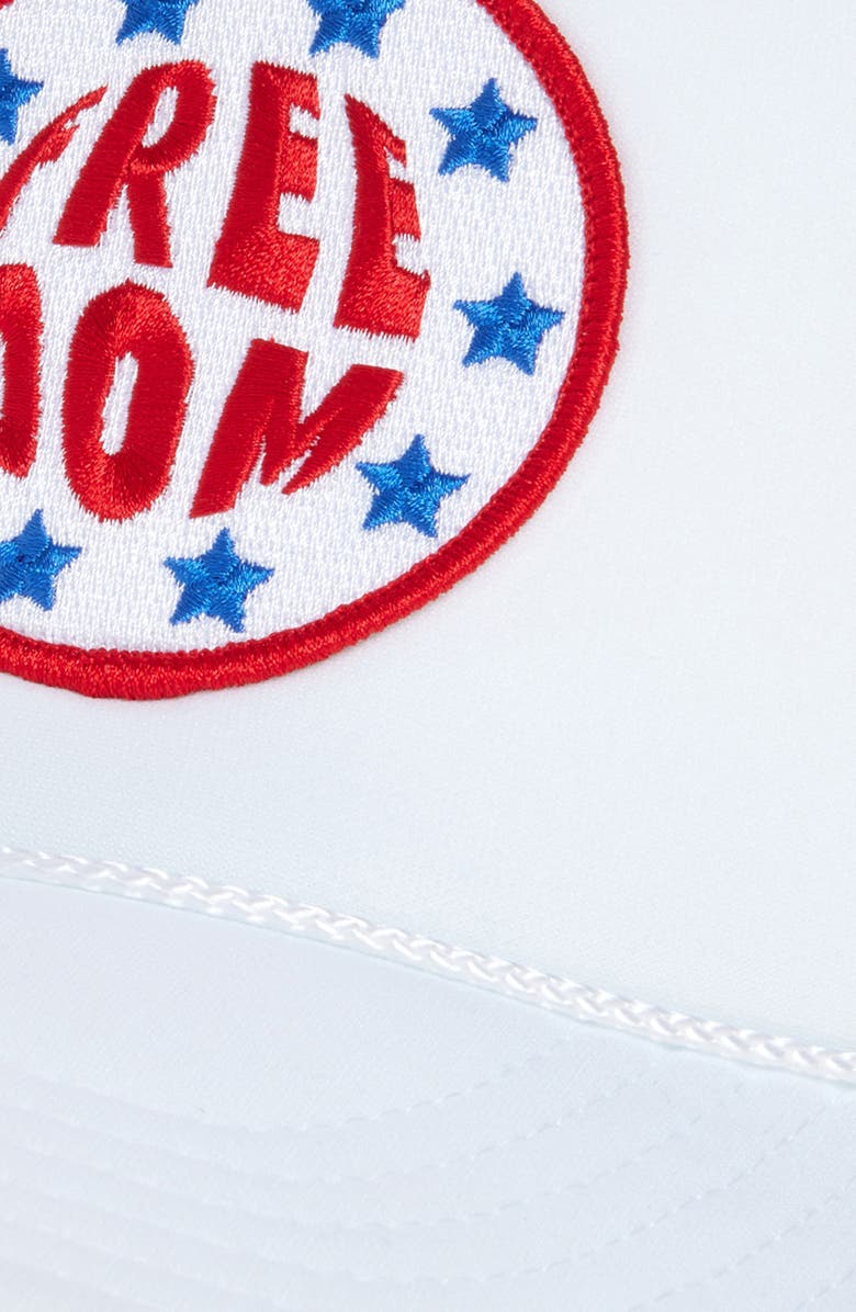 Friday Feelin’ Freedom Patch Trucker Hat, Alternate, color, White