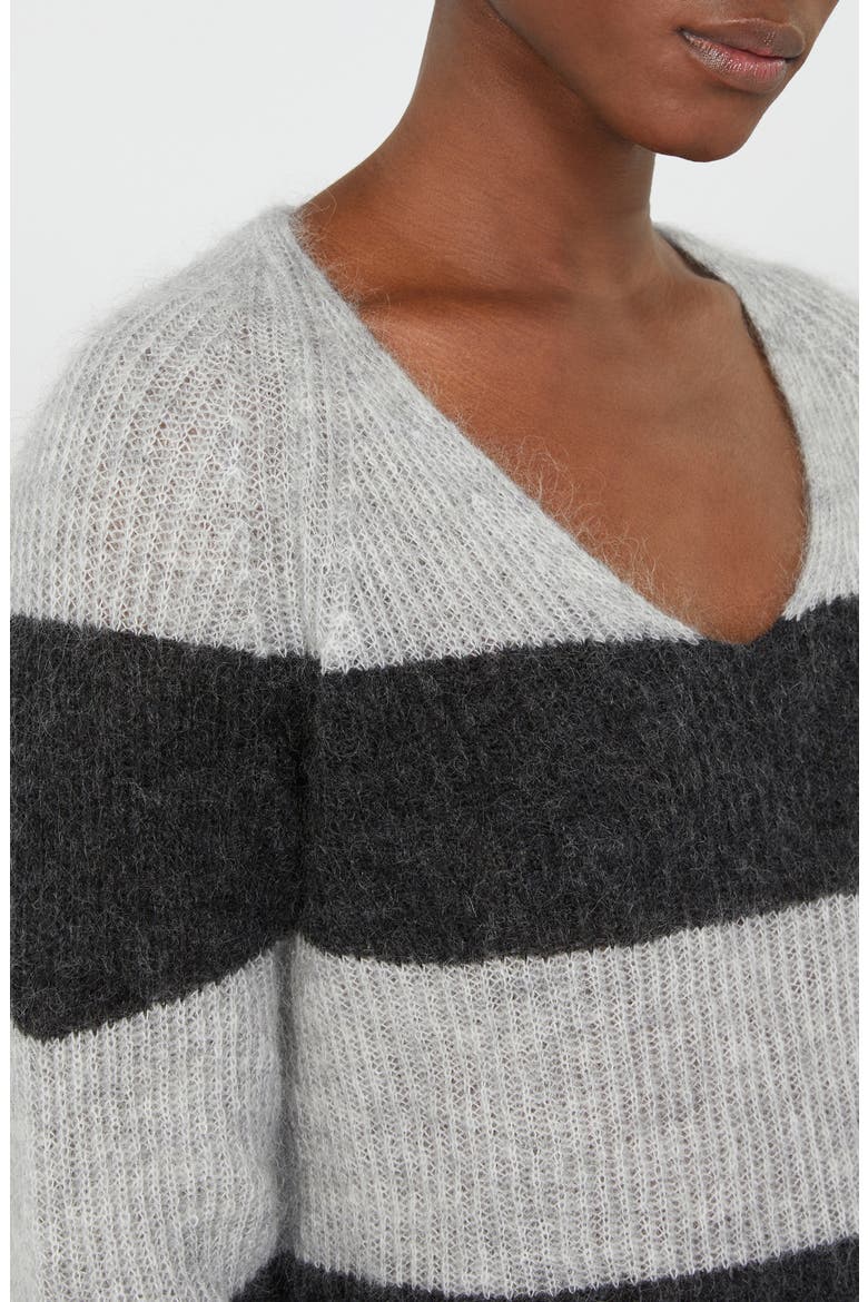 Ricetta Stripe Mohair & Wool Blend Sweater, Alternate, color, LIGHT GREY