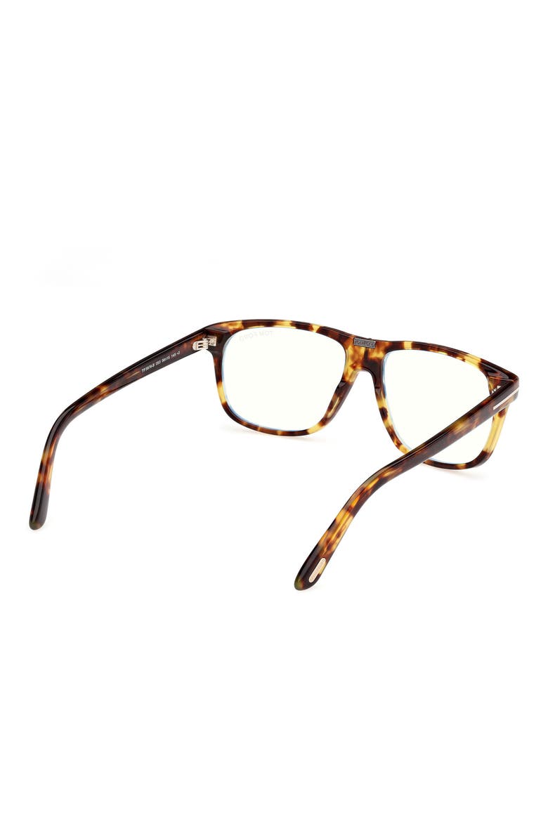 56mm Pilot Blue Light Blocking Glasses, Alternate, color, HAVANA / T LOGO / BLUE BLOCK
