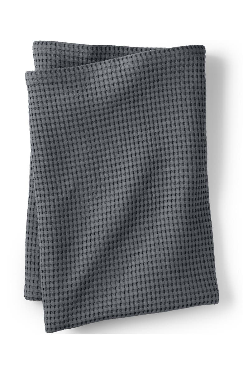 Lands' End Organic Cotton Blanket, Main, color, Warm Graphite