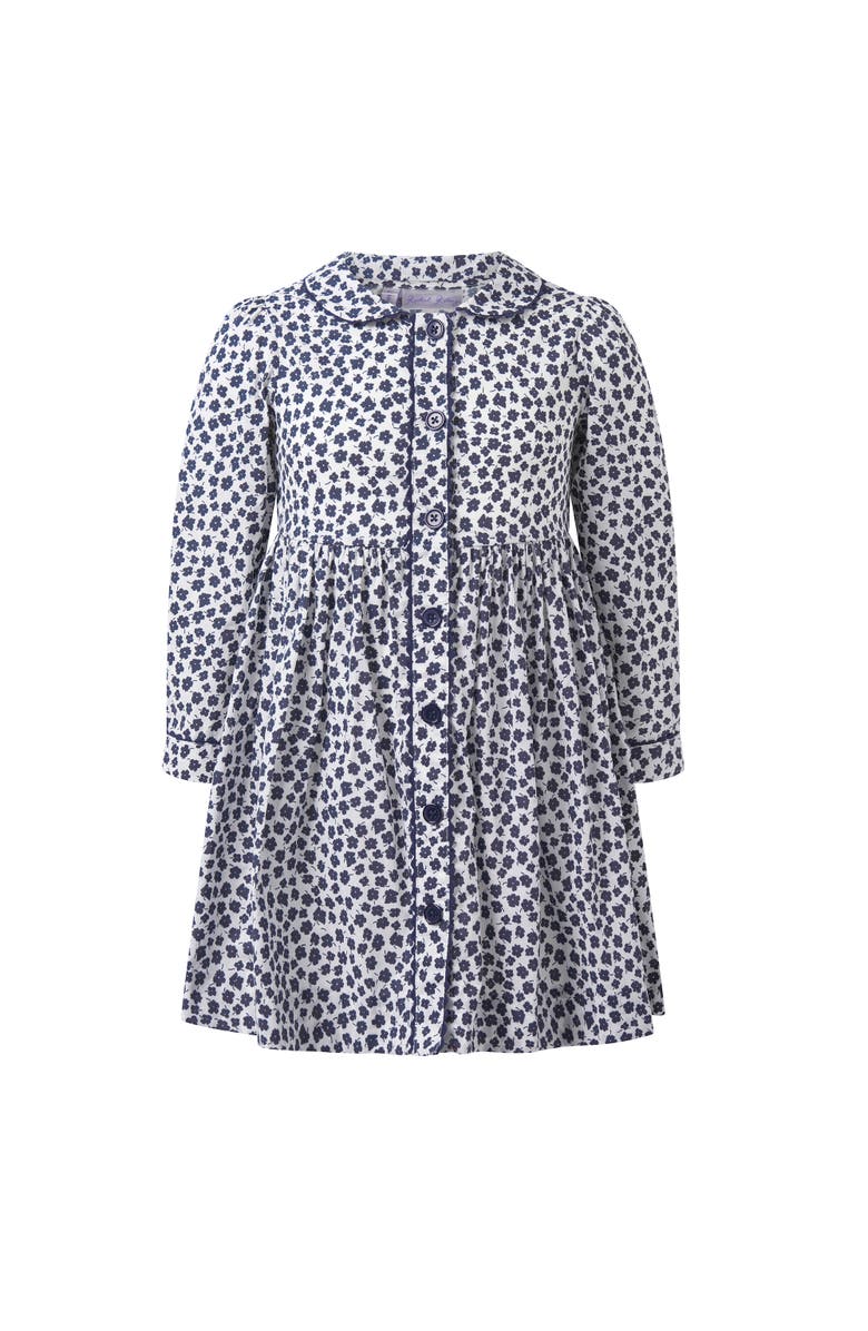 Rachel Riley Navy Floral Button-Front Dress, Main, color, Navy