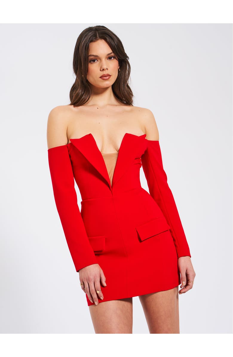 Miss Circle Polina Off Shoulder Long Sleeve Blazer Dress, Alternate, color, 