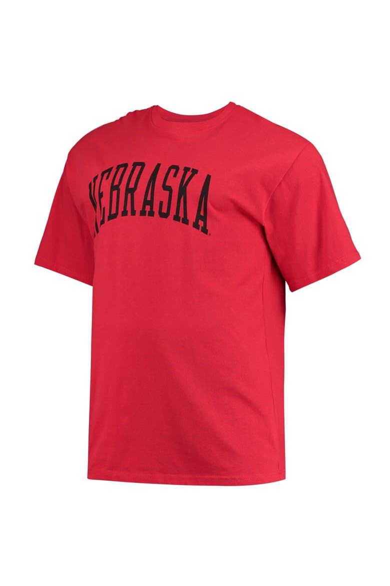 Men's Champion Scarlet Nebraska Huskers Big & Tall Arch Team Logo T-Shirt, Alternate, color, Scarlet
