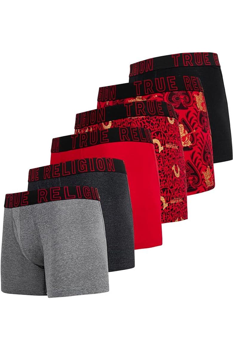 Boxer Briefs Stretch Underwear Pack of 6, Main, color, Red