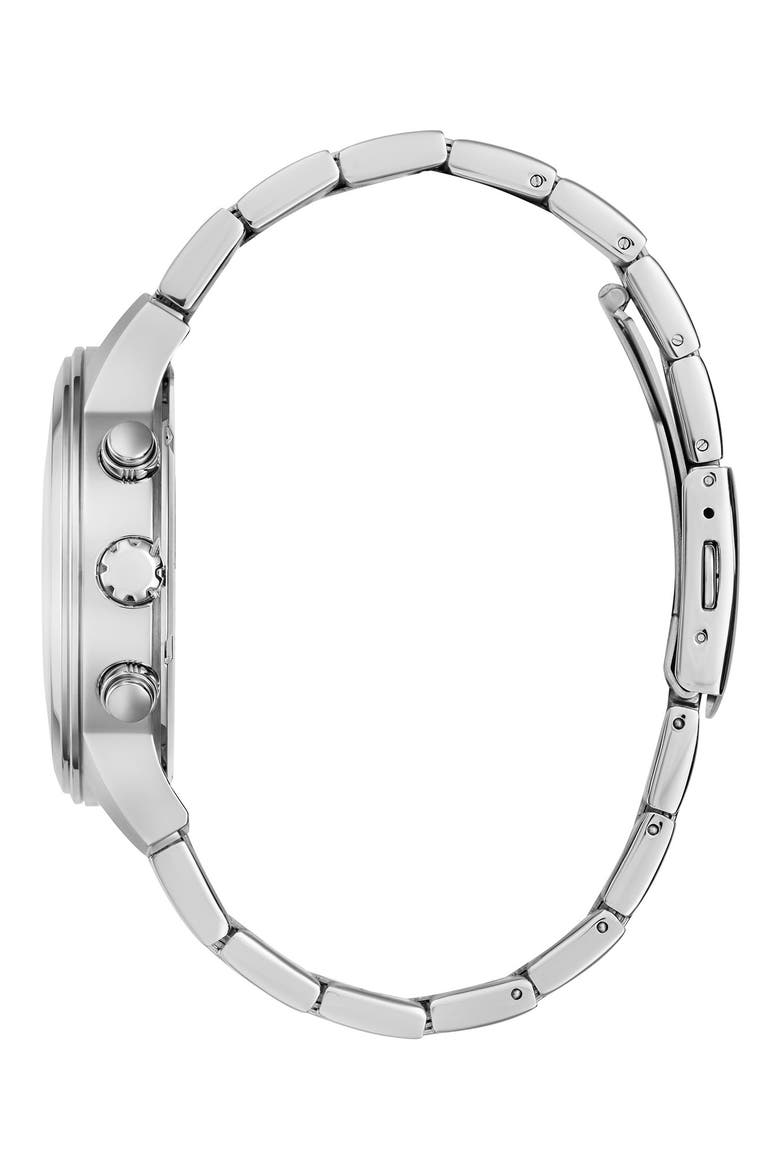 Atticus Silvertone Chronograph Bracelet Watch, 44mm, Alternate, color, SILVER