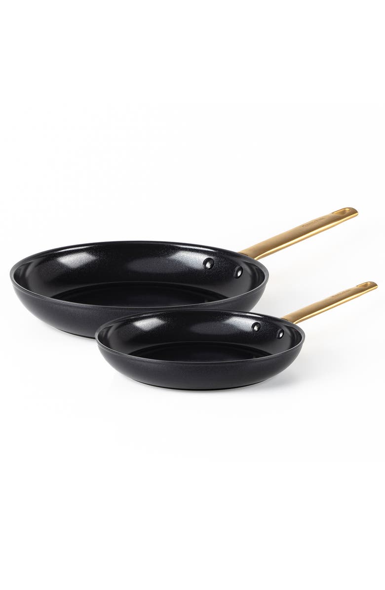 GreenPan Reserve 2-Piece Open Frypan Set, 8-Inch & 10-Inch, Black/Gold, Main, color, Black