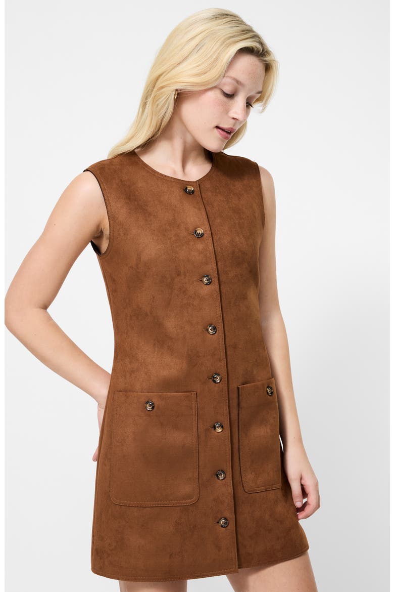 Lany Sleeveless Faux Suede Minidress, Alternate, color, TAN