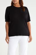 AK ANNE KLEIN Short Puff Sleeve Sweater