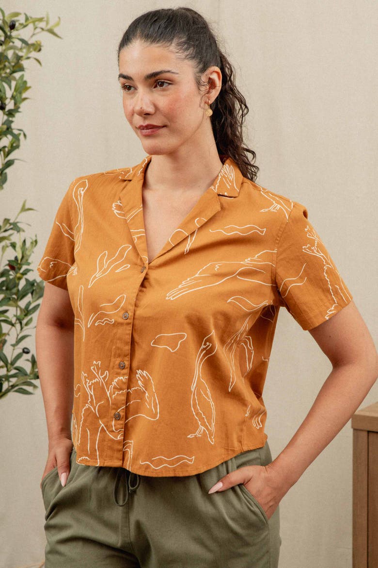 Mila Cropped Shirt, Alternate, color, Shoreflight