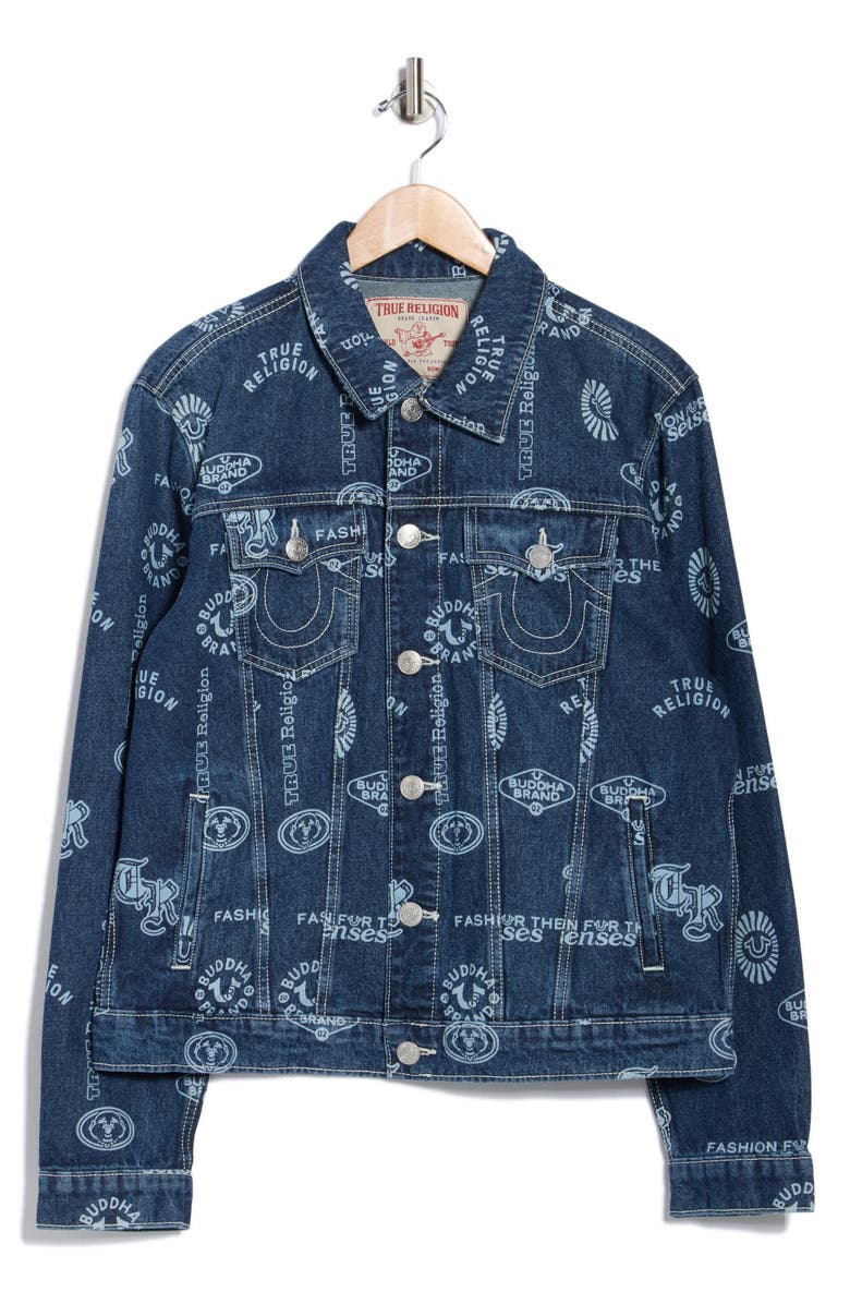 True Religion Jessie Denim Trucker Jacket, Alternate, color, Medium Rustic Barn Wash