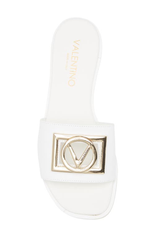 Valentino By Mario Valentino Amira Slide Sandal In White Gold