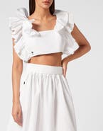 PHILIPP PLEIN Volant Cropped Top Women