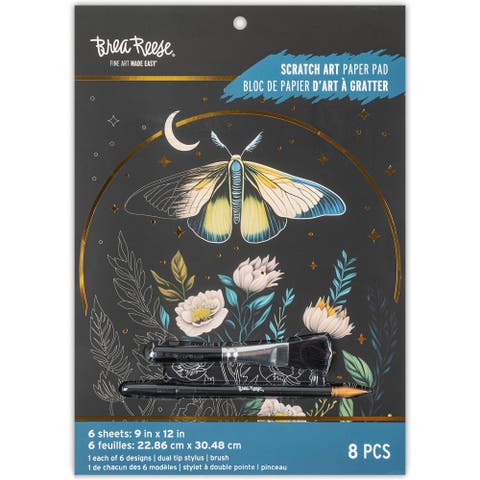 Scratch Art Paper Pad, Midnight Botanicals
