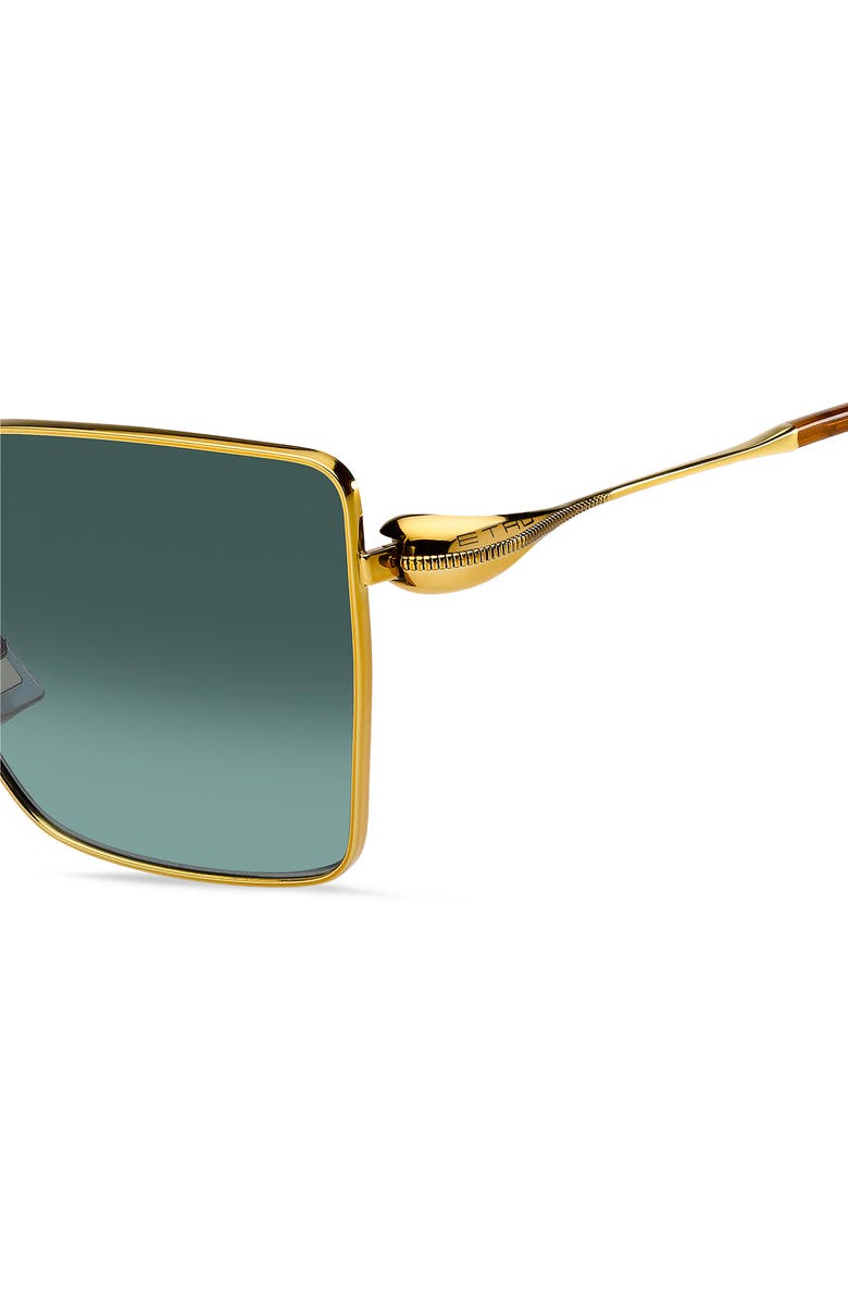 Etro 59mm Geometric Square Sunglasses, Alternate, color, Yellow Antique Gold/ Green