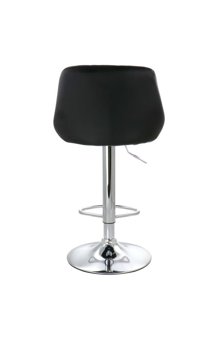 2 Piece Faux Leather Bar Stool with Adjustable Height, Alternate, color, Black