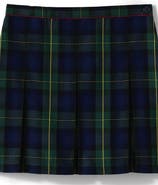 Lands' End School Uniform Girls Plaid Box Pleat Skirt Top of the Knee