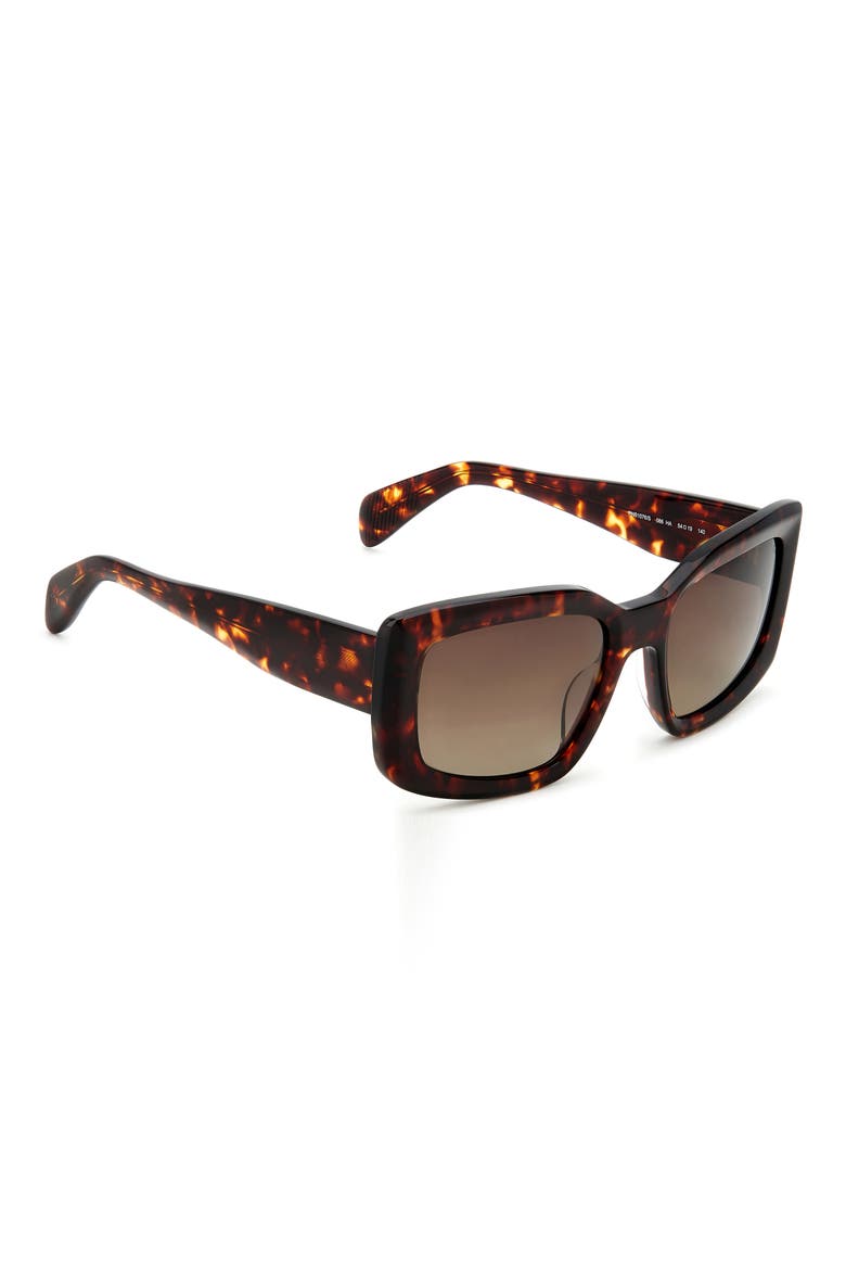 54mm Gradient Rectangular Sunglasses, Alternate, color, HAVANA/ BROWN GRADIENT