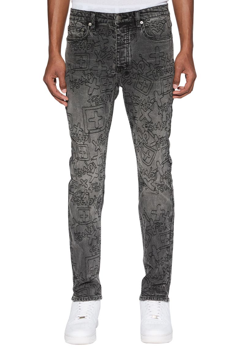 Chitch Stencil Stitch Skinny Jeans, Main, color, GREY