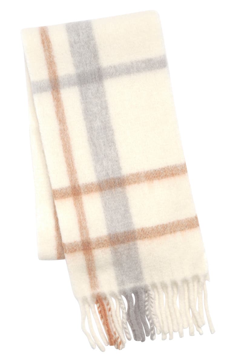 Faherty Plaid Alpaca Blend Reversible Fringe Scarf, Alternate, color,