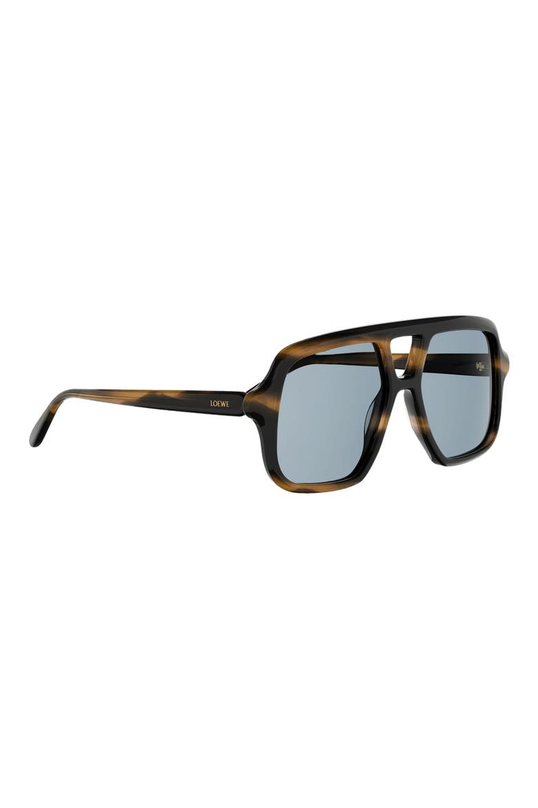 Slim Rectangular Sunglasses, Alternate, color, DARK HAVANA / BLUE