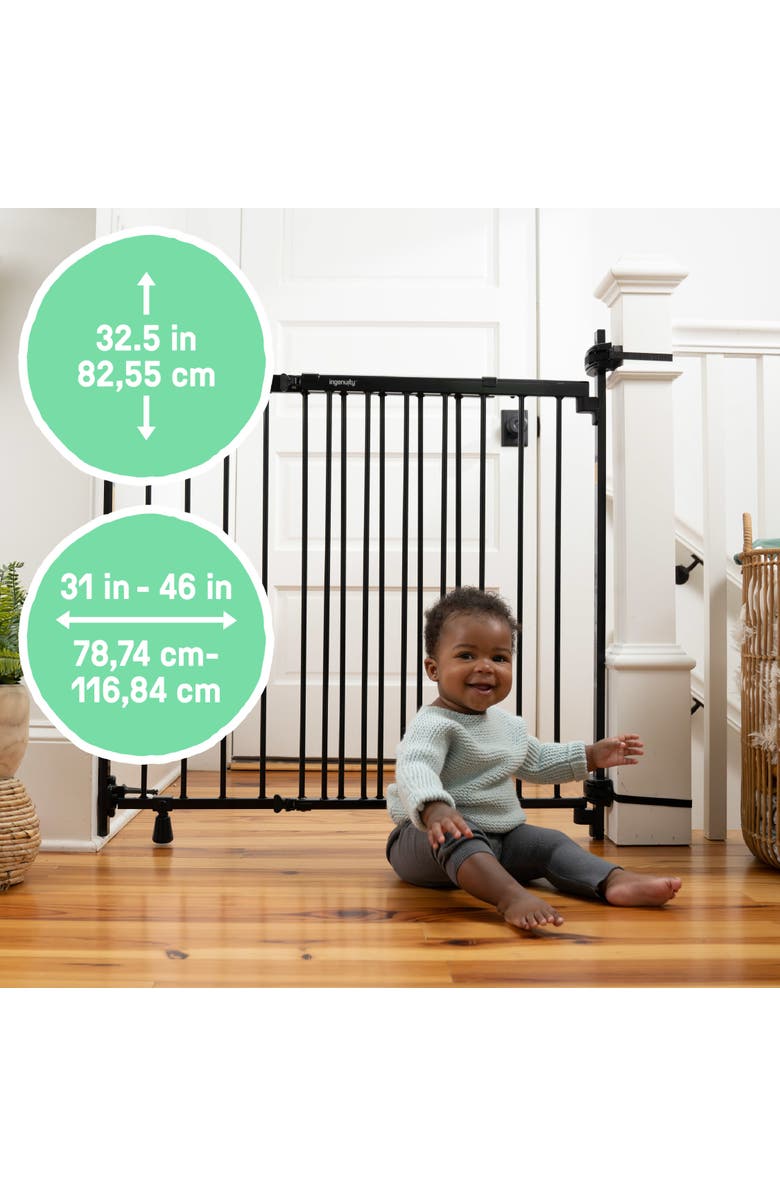INGENUITY The Stairway+ 46W Series Pet and Baby Gate, Alternate, color, Black