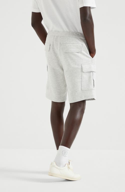 Brunello Cucinelli Man Shorts & Bermuda Shorts Light Grey Size L Cotton, Linen, Elastane In Pearl Grey