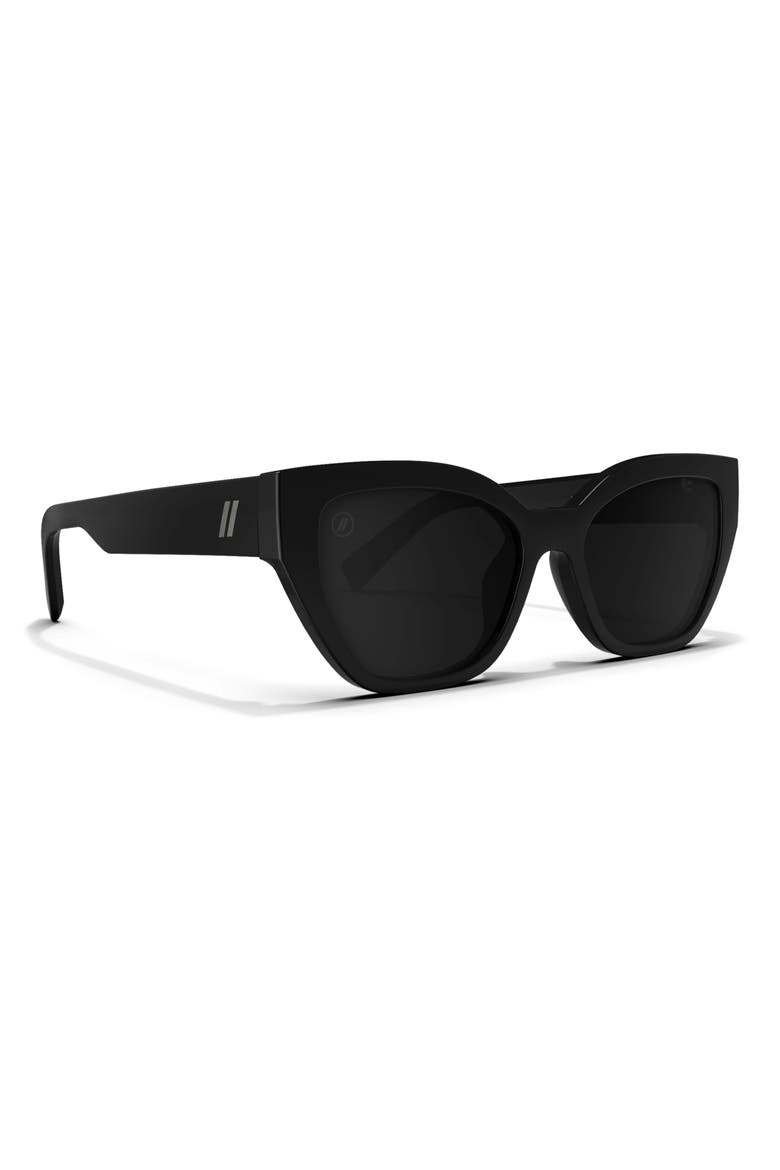 Jade 53mm Polarized Cat Eye Sunglasses, Alternate, color, JET BLACK