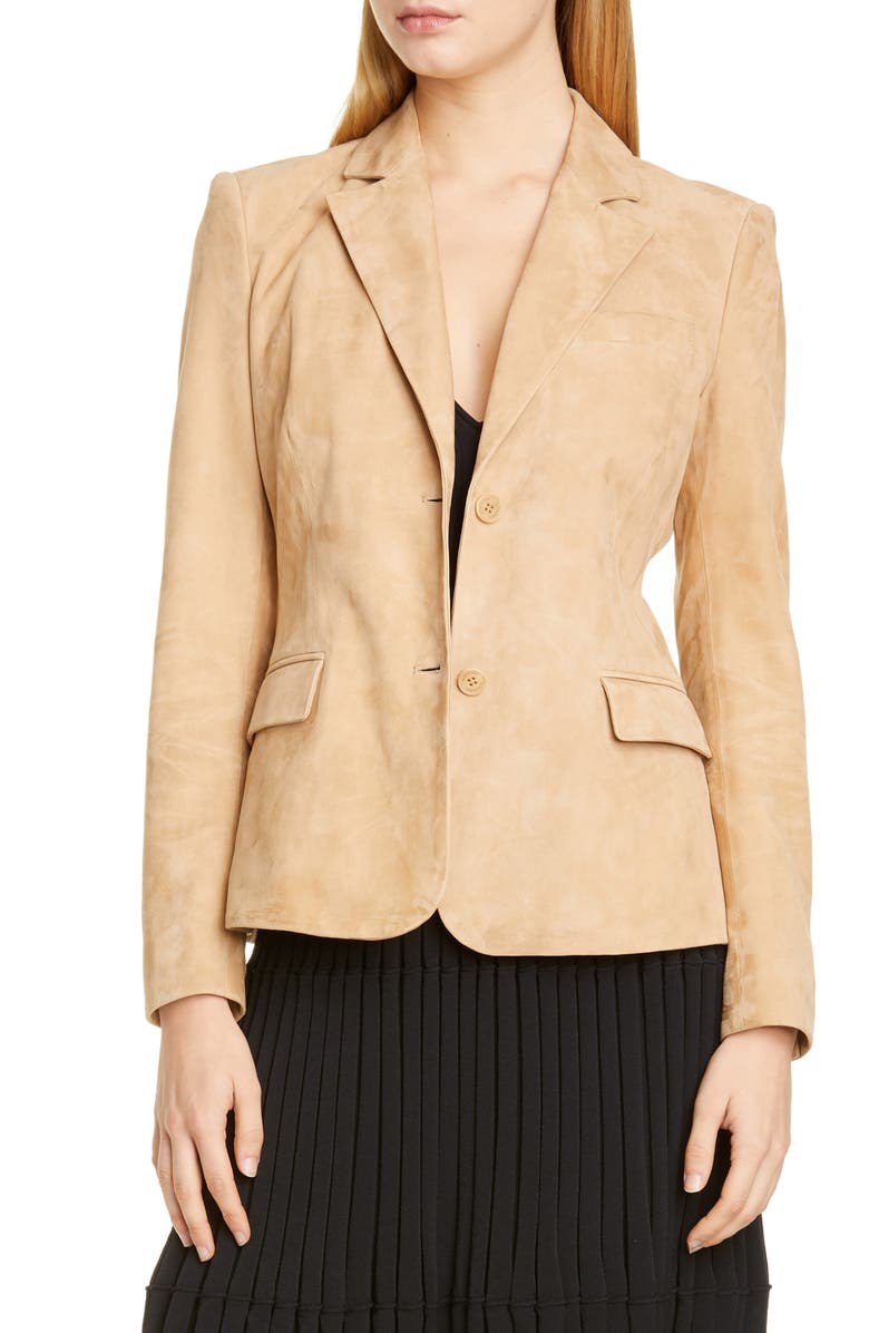 Altuzarra Two-Button Suede Jacket, Main, color, 