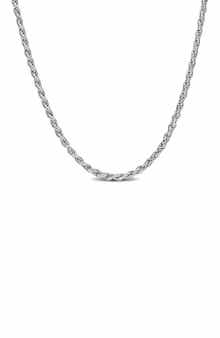 Diamond Cut Rope Chain Necklace, 1.20mm