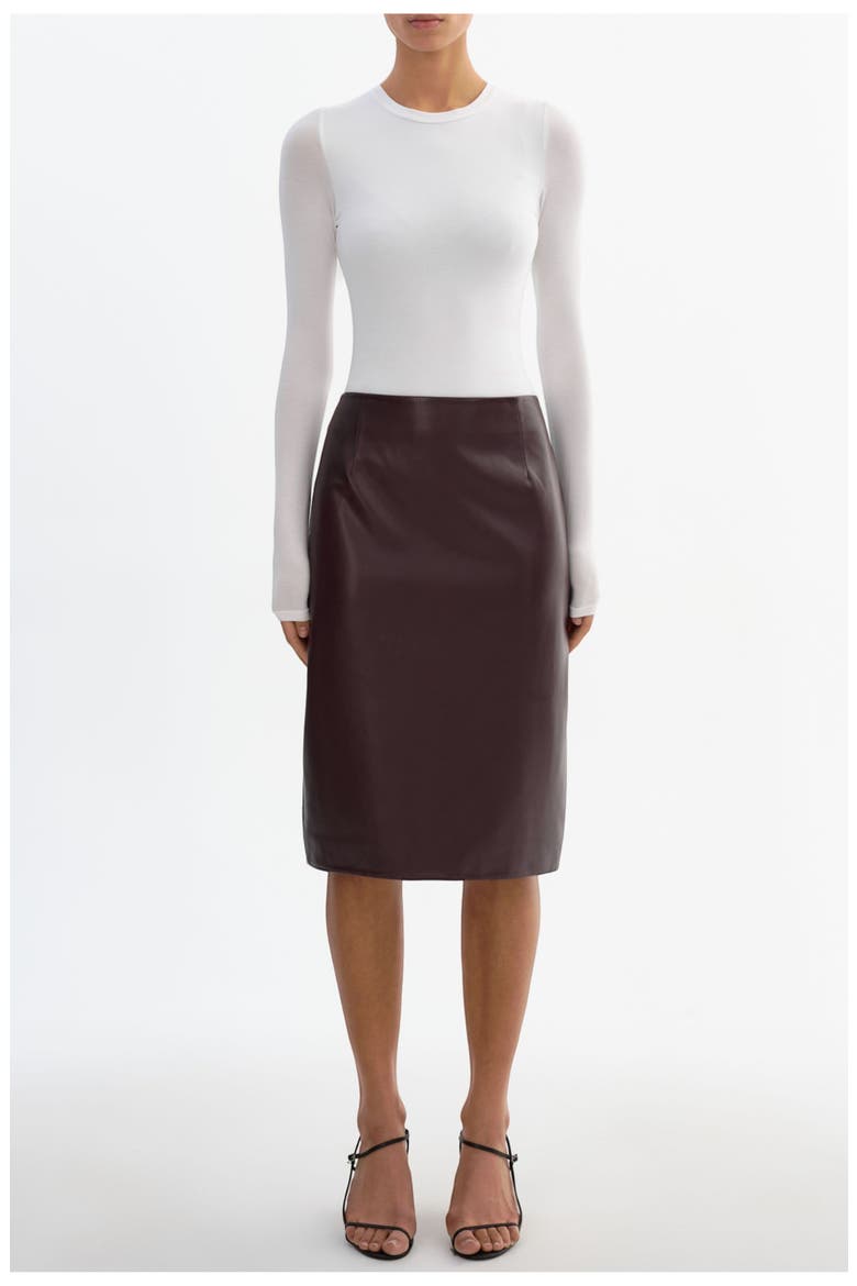 LUCIANA | Faux Leather Pencil Skirt, Alternate, color, Vamp