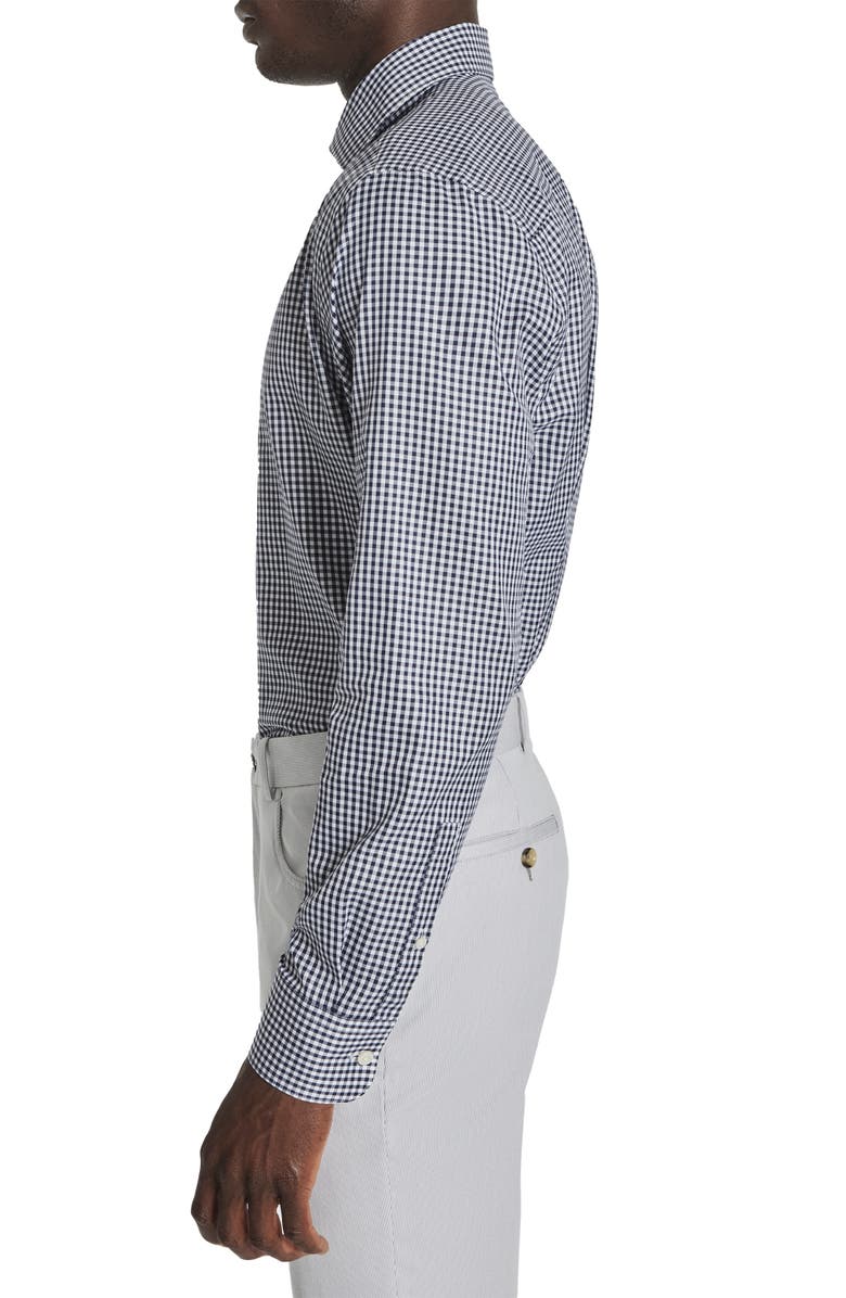 Jack Victor Royland Check Herringbone Dress Shirt, Alternate, color, Navy