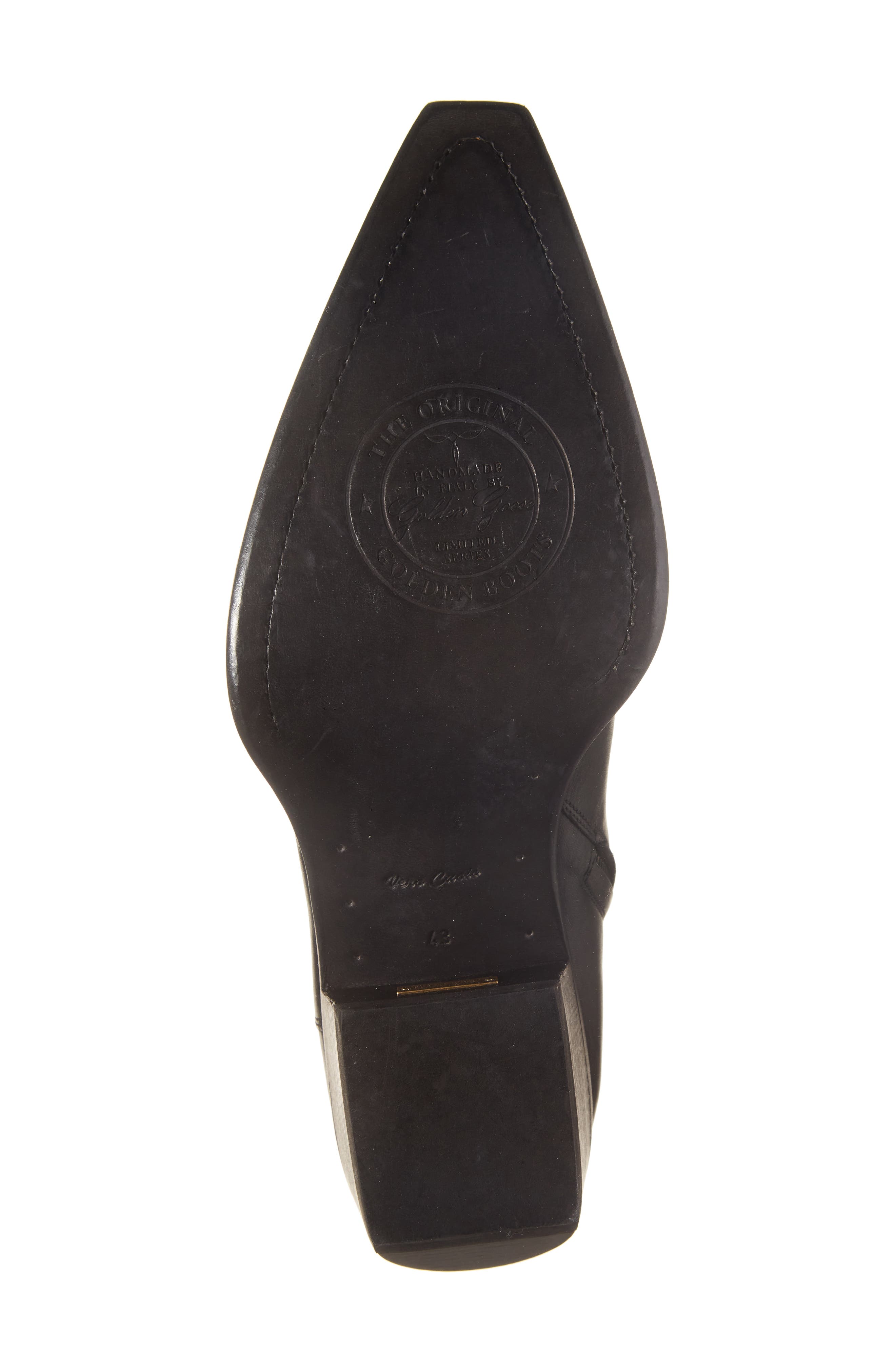 Golden Goose Debbie Pointed Toe Western Boot, Alternate, color, Black