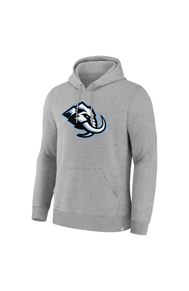 FANATICS Men's Fanatics  Heather Gray Utah Mammoth Primary Logo Legacy Fleece Pullover Hoodie, Alternate, color, Heather Gray