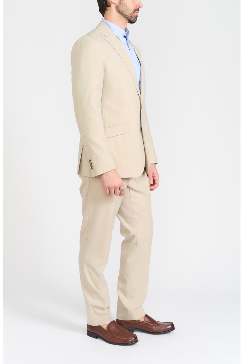 Tic Weave Suit, Alternate, color, TAN