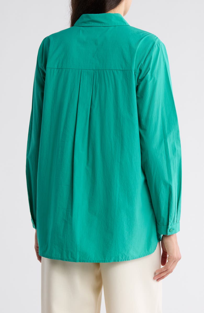 Eileen Fisher Organic Cotton Button-Up Shirt, Alternate, color, Sea Star