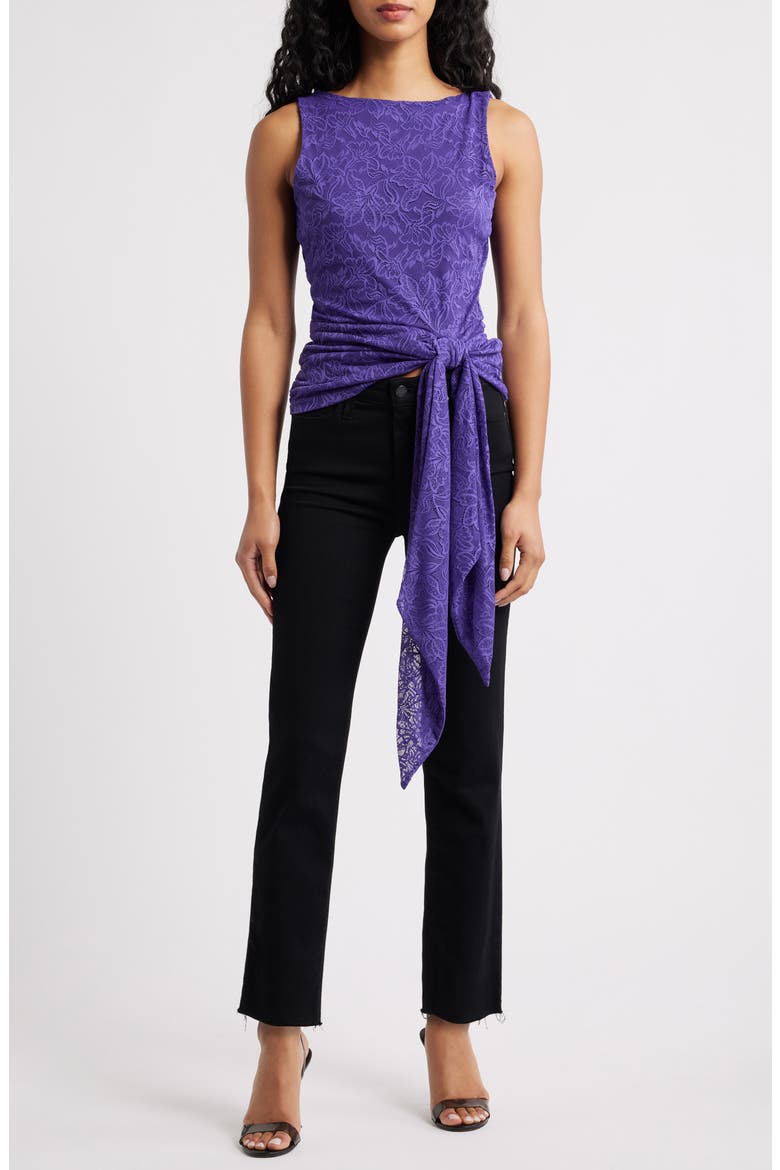 Batya Backless Lace Top, Main, color, DEEP VIOLET