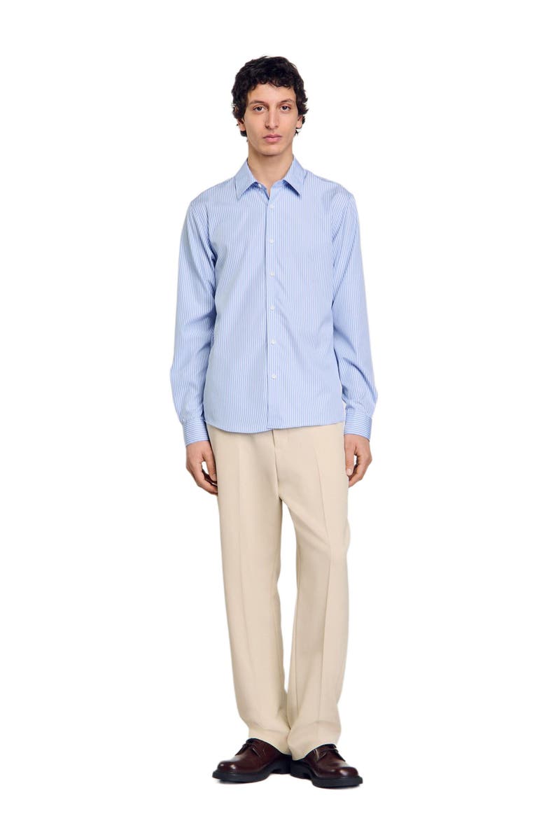 SANDRO Striped shirt, Alternate, color, Blue Sky