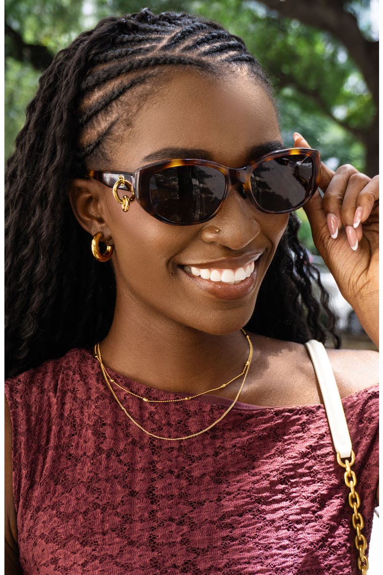 Melialani Polarized Low Bridge Oval Sunglasses, Alternate, color, CAPPUCCINO