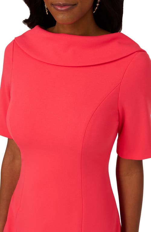 ADRIANNA PAPELL ADRIANNA PAPELL FOLDOVER NECK V-BACK SHEATH DRESS