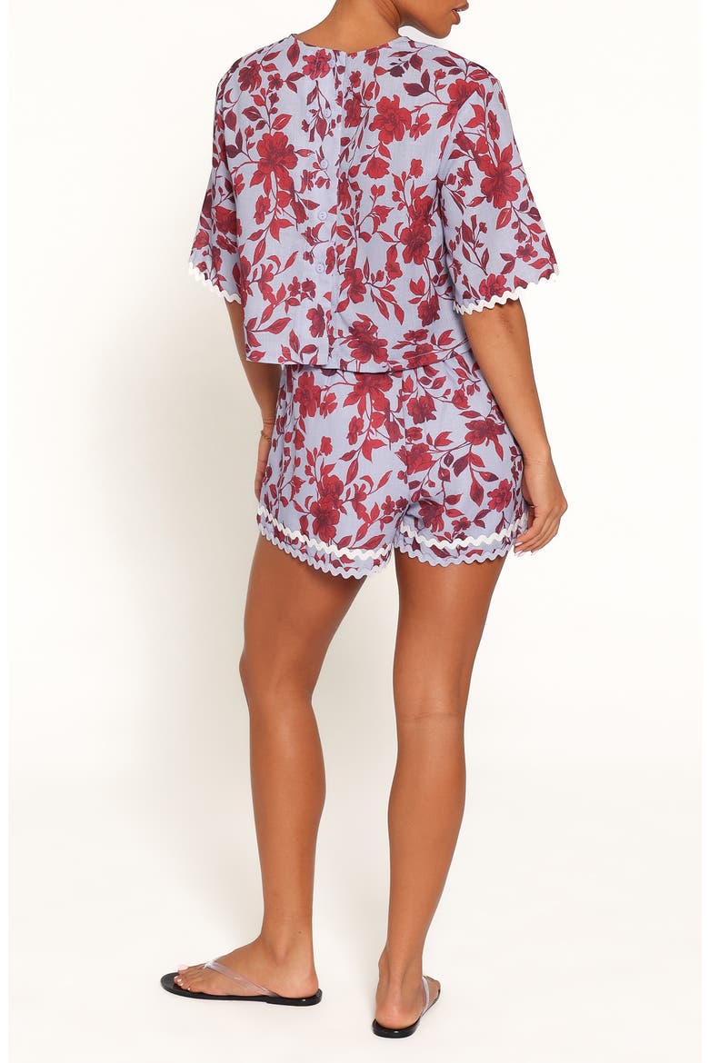 Hilde Two-Piece Short Set, Alternate, color, BURGUNDY FLORAL