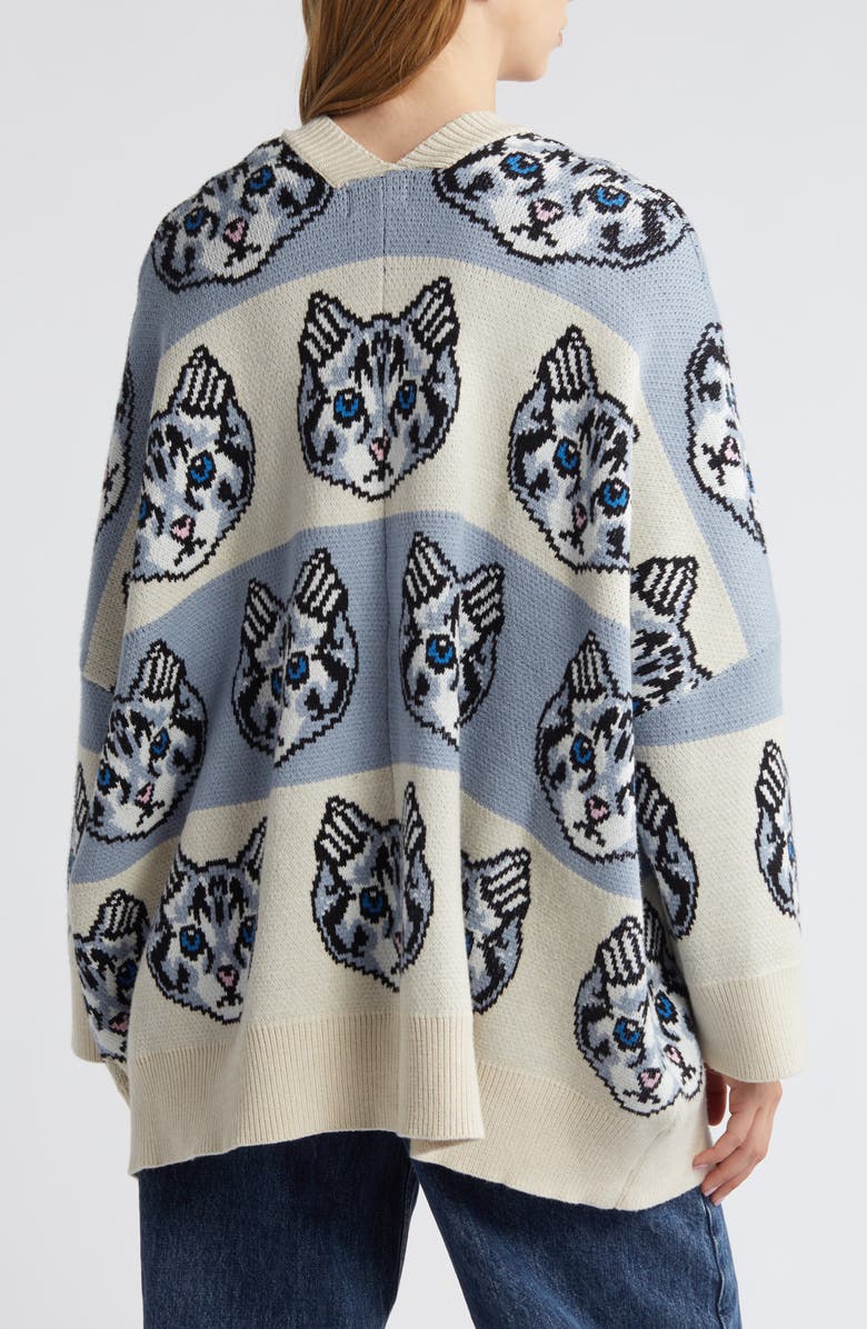 Dressed in Lala Cat Stripe Oversize Cardigan, Alternate, color,