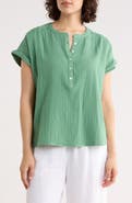 Caslon® Cotton Gauze Henley Top