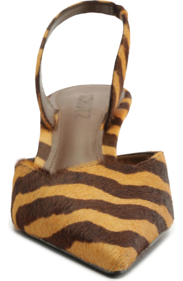 Schutz Paola Mid Slingback Pointed Toe Pump, Alternate, color, Natural Calf Hair