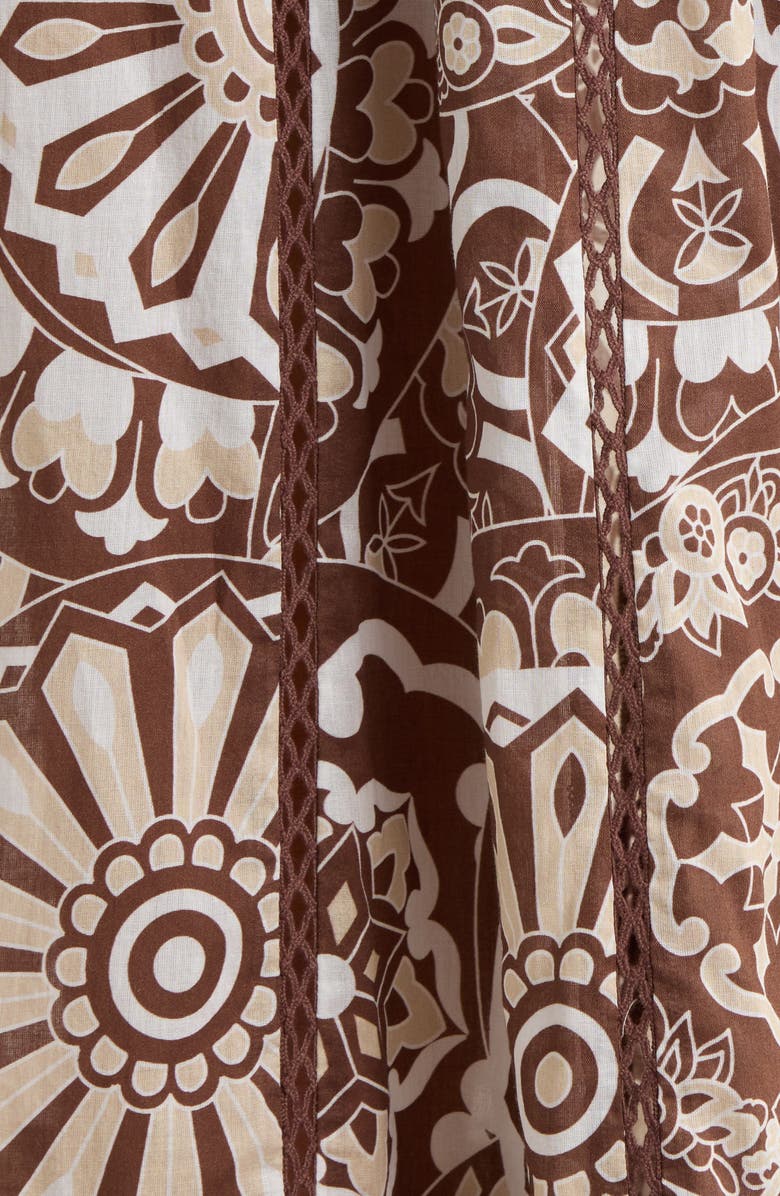 Ramy Brook Ariella Cotton Cover-Up Maxi Skirt, Alternate, color, Beach Brown Combo