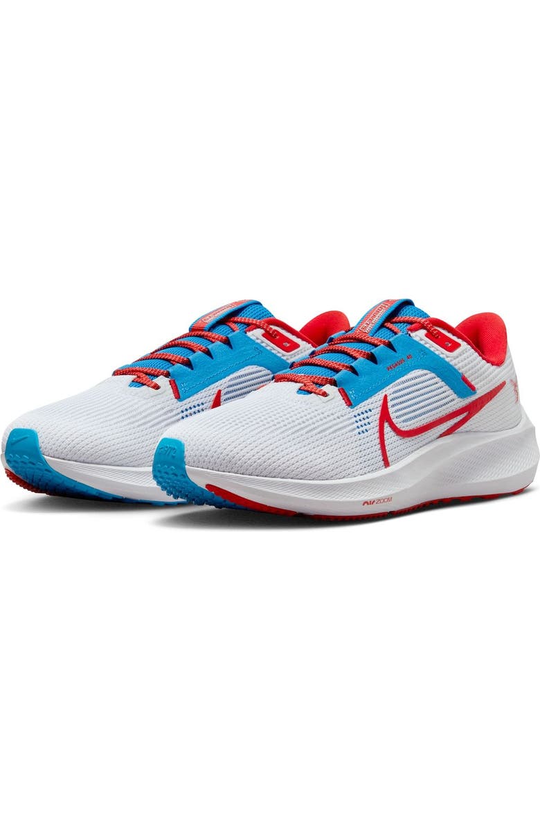 Nike Unisex Nike White Delaware State Hornets Zoom Pegasus 40 Running Shoe, Main, color,