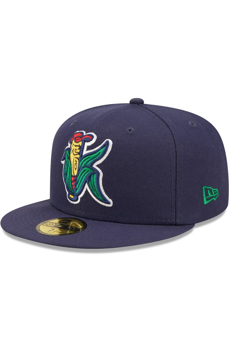 New Era Men's New Era Navy Cedar Rapids Kernels Authentic Collection Team Home 59FIFTY Fitted Hat, Main, color, 
