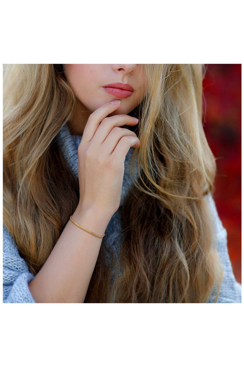 Herringbone Chain Bracelet, Alternate, color, YELLOW