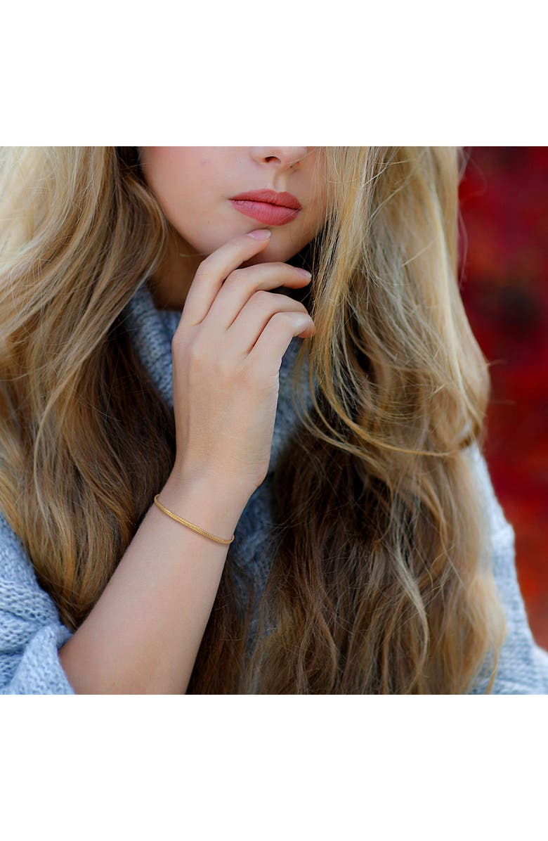 DELMAR Herringbone Chain Bracelet, Alternate, color, Yellow